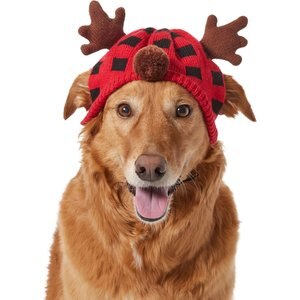 Frisco Buffalo Plaid Antler Dog & Cat Hat, 1 count, X-Large/XX-Large