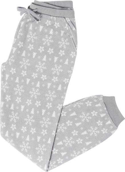 Frisco Gray Fair Isle Polar Fleece Unisex Adult Pajama Pants, Small slide 1 of 5