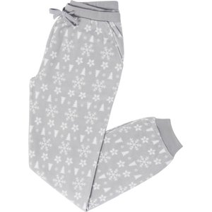 Frisco Gray Fair Isle Polar Fleece Unisex Adult Pajama Pants, Large