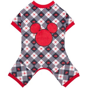 Disney Mickey Mouse Plaid Dog & Cat Jersey Pajama, Medium