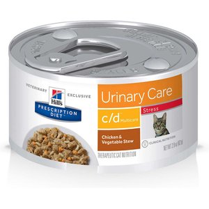 Hill's Prescription Diet c/d Multicare Urinary Care Stress Chicken & Vegetable Stew Wet Cat Food, 2.9-oz, case of 96