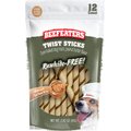 Beefeaters Twist Sticks Peanut Butter Rawhide Free Dog Treat, 2.82-oz bag, case of 12