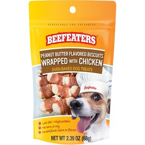 Beefeaters Peanut Butter Biscuit Chicken Jerky Dog Treat, 2.39-oz bag, case of 12