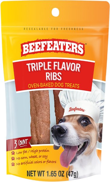 Beefeaters Triple Flavor Ribs Jerky Dog Treats, 1.65-oz, case of 12 slide 1 of 2