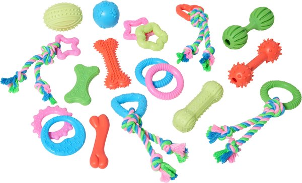 FRISCO Small Breed Puppies Rope & TPR Variety Pack Puppy Toy, 18 count 