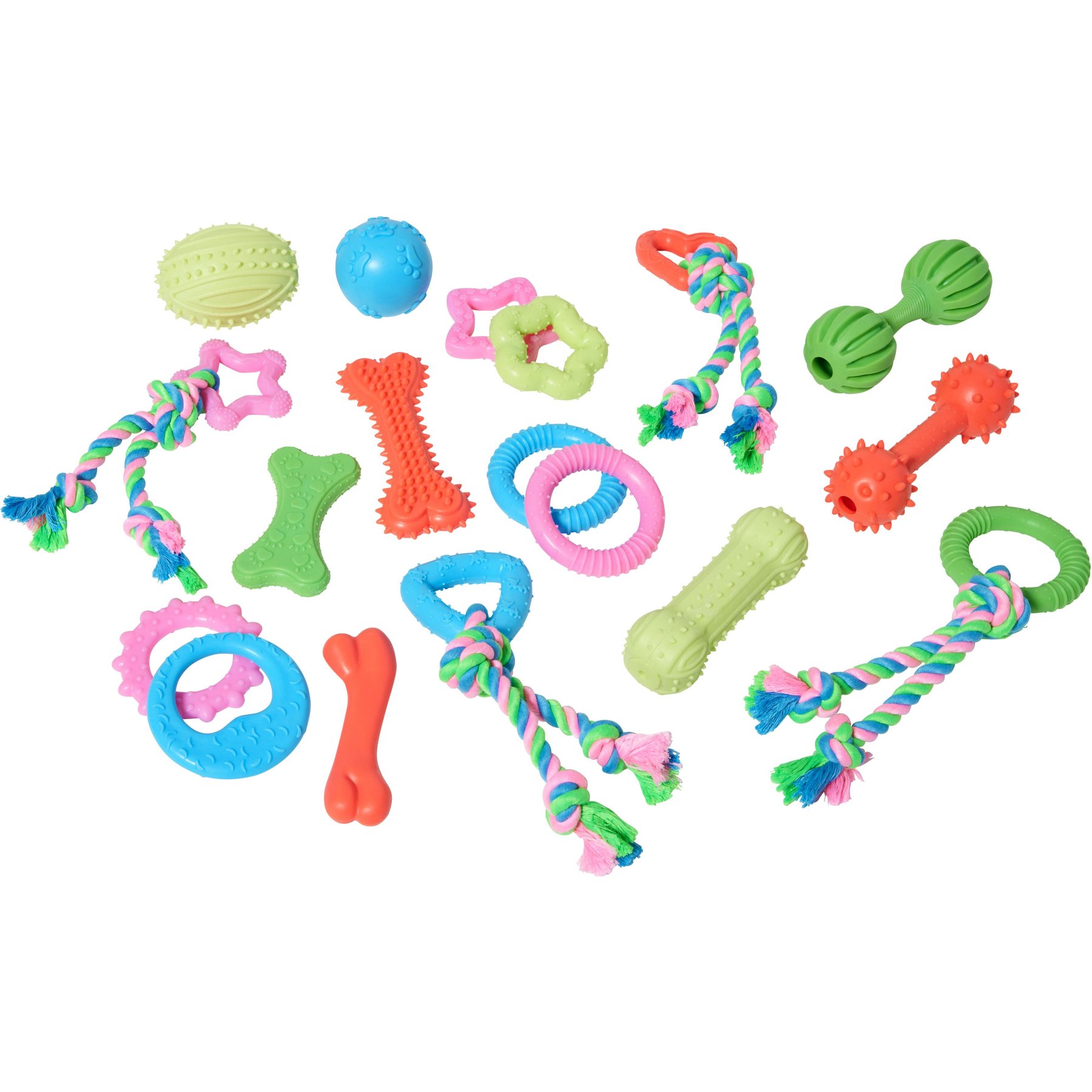 Frisco Jungle Pals Plush & Rope Variety Pack Dog Toy, 6 Count