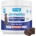 Vetnique Labs Dermabliss Omega & Skin Salmon Flavored Soft Chew Skin & Coat Supplement for Dogs, 60 count