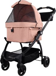 Ibiyaya New CLEO Travel System Cat & Dog Stroller, Medium, Coral Pink