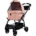 Ibiyaya New CLEO Travel System Cat & Dog Stroller, Medium, Coral Pink