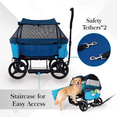 Show full view: Ibiyaya Noah All-Around Beach Wagon Cat & Dog Stroller, Large, Pacific Blue slide 4 of 7