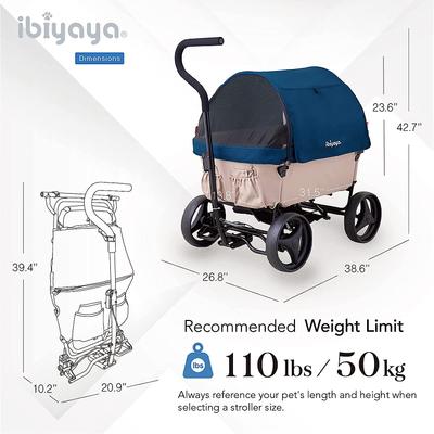 Show full view: Ibiyaya Noah All-Around Beach Wagon Cat & Dog Stroller, Large, Sand & Sea slide 6 of 7