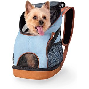 Ibiyaya New Denim Fun Lightweight Pet Backpack Cat & Dog Carrier, Denim, Small