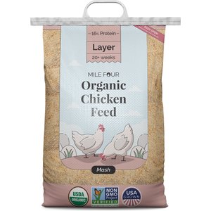 Mile Four Organic 16% Protein Mash Layer Chicken & Duck Feed, 23-lb bag