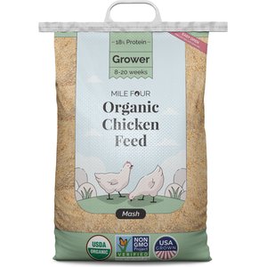Mile Four 18% Organic Mash Grower Chicken & Duck Feed, 23-lb bag