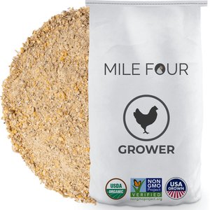 Mile Four 18% Organic Mash Grower Chicken & Duck Feed, 23-lb bag