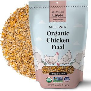 Mile Four Organic 16% Protein Whole Grain Layer Chicken & Duck Feed, 2-lb bag