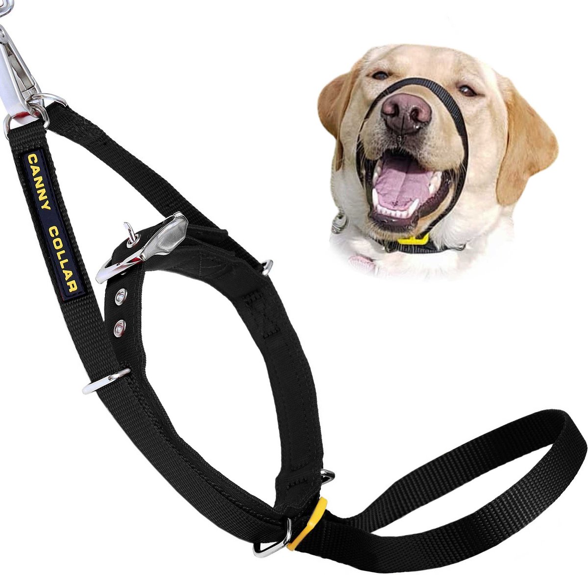 CANNY No Pull Padded Dog Training Head Collar Black 1 Neck Size