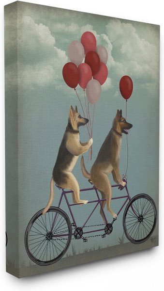 Stupell Industries German Shepard Dogs On Bicycle with Balloons Dog Wall Décor, Canvas, 16 x 1.5 x 20-in slide 1 of 5