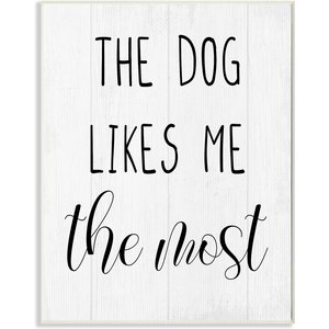 Stupell Industries The Dog Likes Me Most Minimal Rustic Dog Wall Décor, Wood, 13 x 0.5 x 19-in