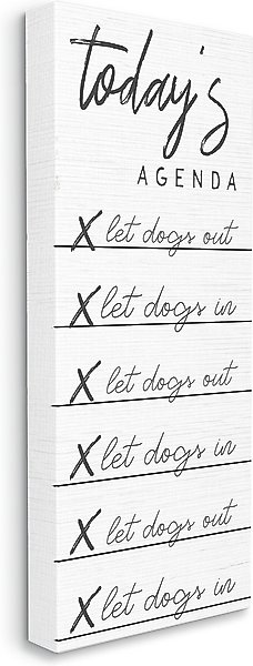 Stupell Industries Today's Agenda Taking Dog Out Dog Wall Décor, Canvas, 10 x 1.5 x 24-in slide 1 of 6