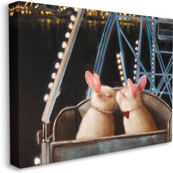 Stupell Industries Rabbit Couple Romantic Ferris Wheel Kiss Small Pet Wall Décor, Canvas, 16 x 1.5 x 20-in slide 1 of 6