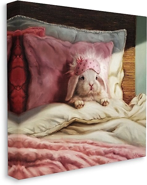 Stupell Industries Bunny Rabbit Resting in Bed Small Pet Wall Décor, Canvas, 17 x 1.5 x 17-in slide 1 of 6