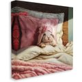 Stupell Industries Bunny Rabbit Resting in Bed Small Pet Wall Décor, Canvas, 17 x 1.5 x 17-in