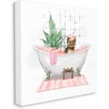 Stupell Industries Chic Yorkie Dog in Pink Bubble Bath Dog Wall Décor, Canvas, 17 x 1.5 x 17-in