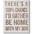 Stupell Industries 100% I'd Rather Be Home Dog Wall Décor, Canvas, 16 x 1.5 x 20-in