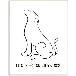 Stupell Industries Life's Better Dog Wall Décor, White Framed, 16 x 1.5 x 20-in