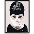 Stupell Industries Fashion Feline Jewelry & Makeup Cat Wall Decor, Black Framed, 11 x 1.5 x 14-in