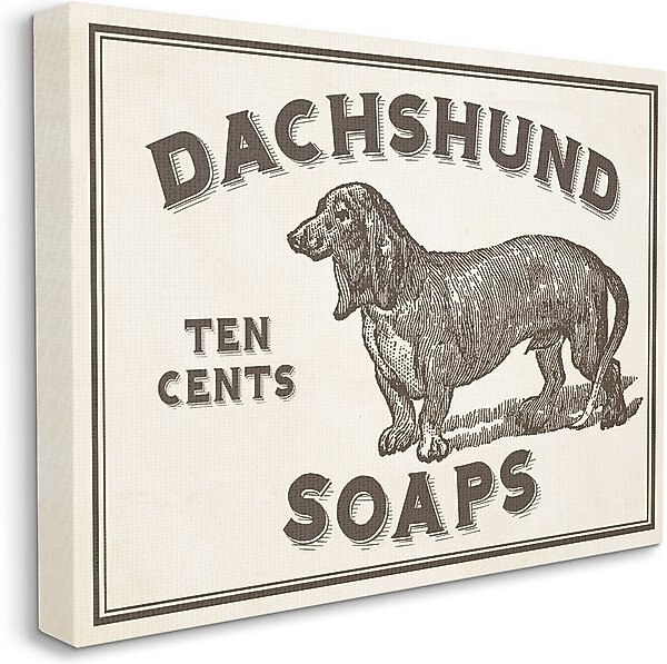 Stupell Industries Dachshund Soap Vintage Sign Dog Wall Décor, Canvas, 16 x 1.5 x 20-in slide 1 of 6