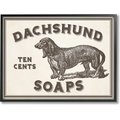 Stupell Industries Dachshund Soap Vintage Sign Dog Wall Décor, Black Framed, 11 x 1.5 x 14-in