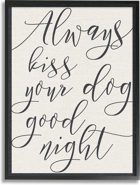 Stupell Industries Always Kiss Your Dog Goodnight Dog Wall Décor, Black Framed, 11 x 1.5 x 14-in slide 1 of 7