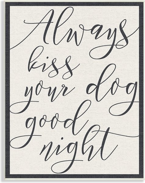 Stupell Industries Always Kiss Your Dog Goodnight Dog Wall Décor, White Framed, 16 x 1.5 x 20-in slide 1 of 6