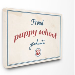 Stupell Industries Proud Puppy School Grad Paw Print, Canvas, 24 x 1.5 x 30-in