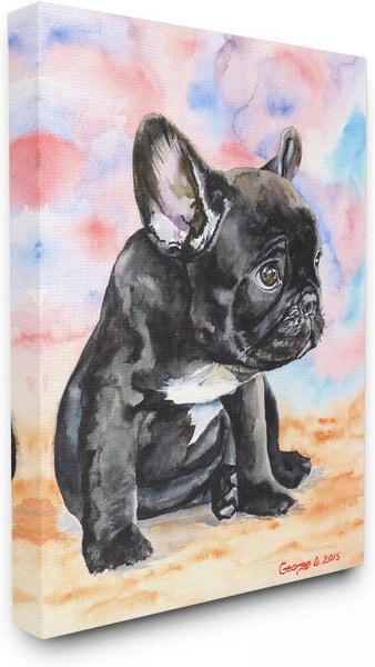 Stupell Industries French Bulldog Puppy Dog Pet Animal Watercolor Painting Dog Wall Décor, Canvas, 16 x 1.5 x 20-in  slide 1 of 6
