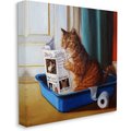 Stupell Industries Litter Box Reading Funny Cat Pet Painting Cat Wall Décor, Canvas, 17 x 1.5 x 17-in