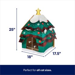 Frisco Holiday Christmas Tree Cardboard Cat House slide 2 of 5