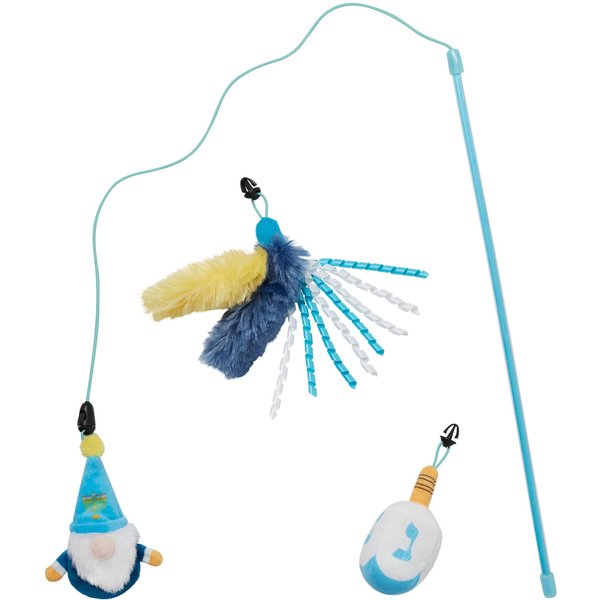 Frisco Holiday Hanukkah Teaser Wand Cat Toy with Catnip