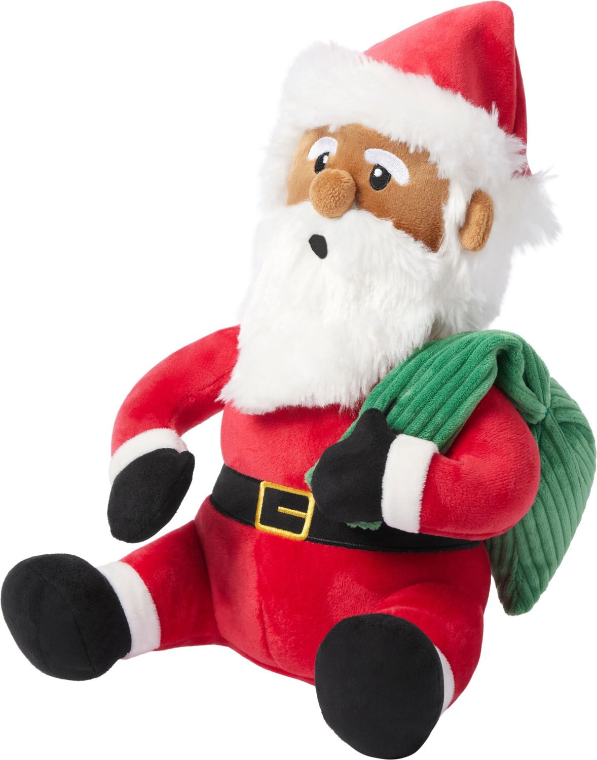 Frisco Holiday Farmer Santa Plush Squeaky Dog Toy
