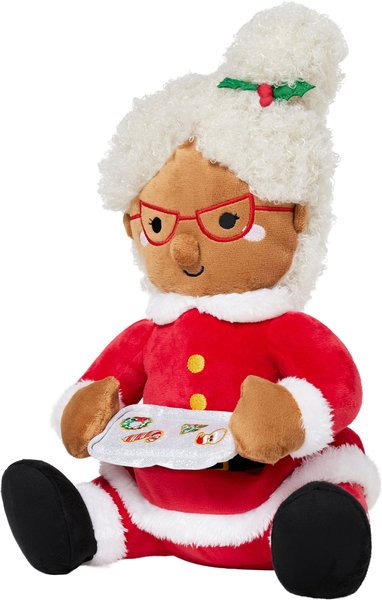 FRISCO Holiday Mrs. Claus Plush Squeaky Dog Toy, Medium/Large