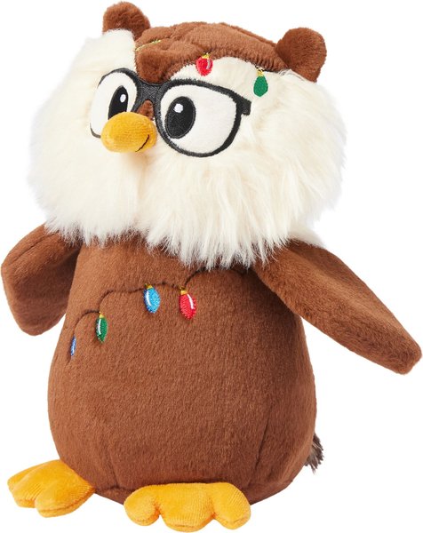 Frisco Holiday Festive Owl Plush Squeaky Dog Toy slide 1 of 5