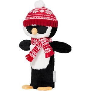 Frisco Holiday Penguin Bottle Plush Squeaky Dog Toy