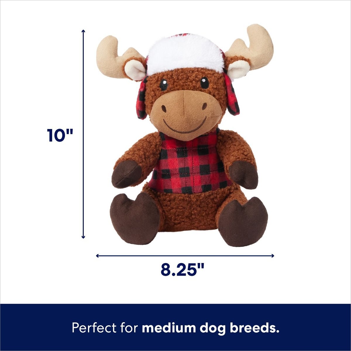 Out of Stock - FRISCO Holiday Cozy Moose Plush Squeaky Dog Toy, Medium