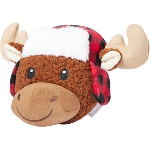 Frisco Holiday Cozy Moose Round Plush Squeaky Dog Toy