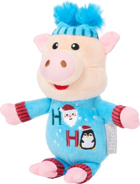 Frisco Holiday Pig in Jammies Plush Squeaky Dog Toy, Medium slide 1 of 6