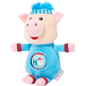 Frisco Holiday Pig in Pajamas Plush with Tennis Ball Squeaky Dog Toy, Small/Medium