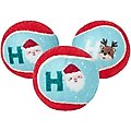 Frisco Holiday Ho Ho Ho Fetch Squeaky Tennis Ball Dog Toy, Medium, 3 count
