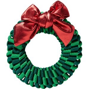Frisco Holiday Wreath with Bow Braided Ring Dog Toy